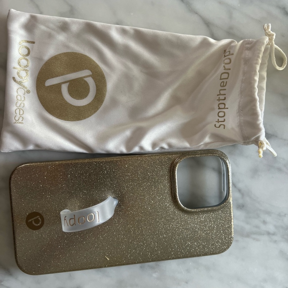 Loopy IPhone 13 Pro Max Case Gold Glitter Phone Case
